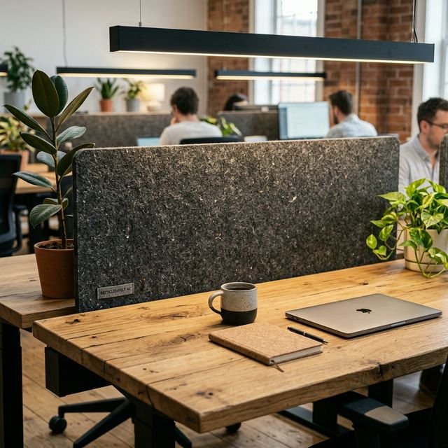 Sustainable office materials and vertical garden design